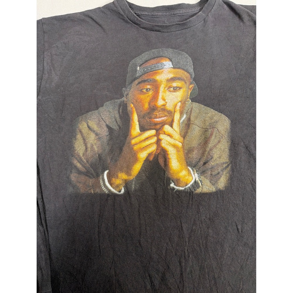 Tupac Poetic Justice Long Sleeve Graphic T-Shirt Black 2Pac Rap Tee Mens Large